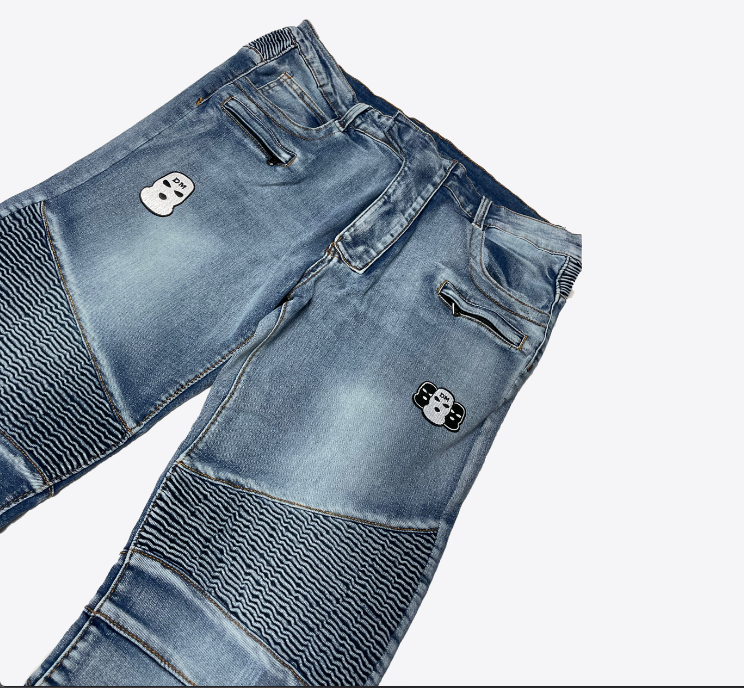 Patch Front Monogram back Jeans