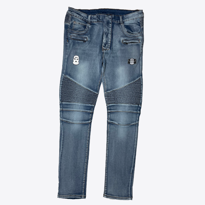 Patch Front Monogram back Jeans