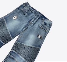 Load image into Gallery viewer, Patch Front Monogram back Jeans
